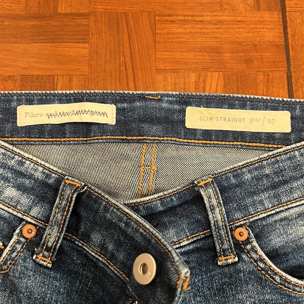 Anthropologie Pilcro Letterpress Straight Distressed Jean SZ 27 - Picture 2 of 5